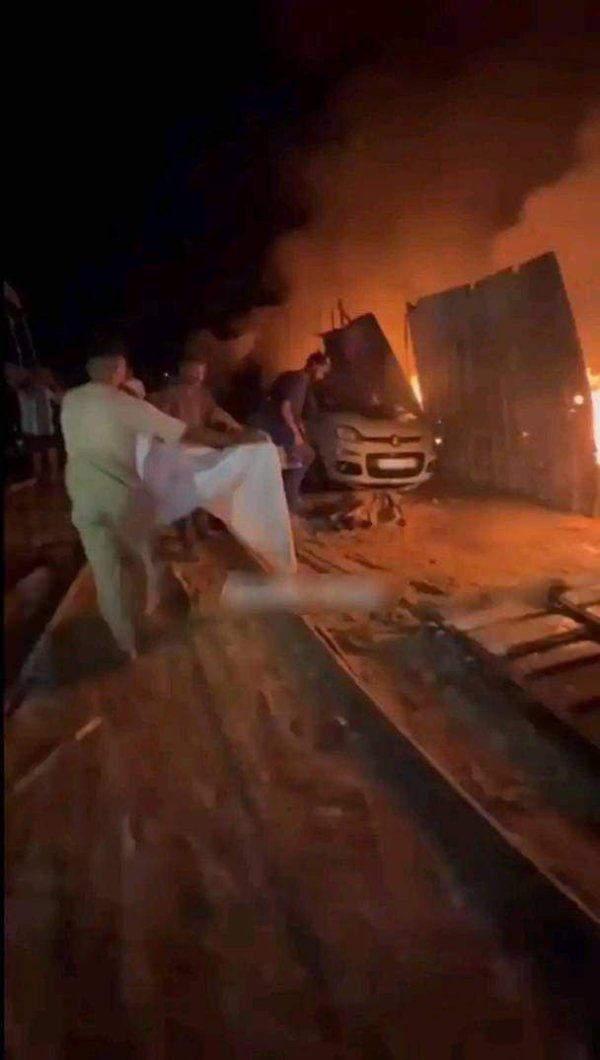 Pictures from the Rafah massacre on Sunday evening, 5/26/2024