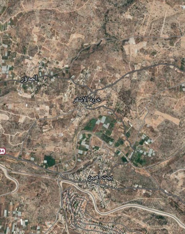 عزبة الأشقر كما تظهر من الأقمار الصناعية