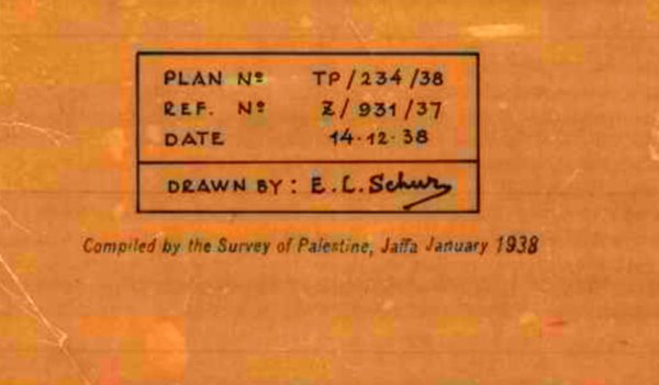 الخريطة التفصيلية العُمرانية لـ(قرية الشيخ مْوَنِّسْ؛ يَافا؛ فلسطين) في العام 1938، نقلا عن الباحث حمد رفيع