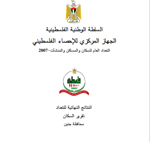 التعداد العام للسكان والمساكن والمنشآت عام 2007- محافظة جنين