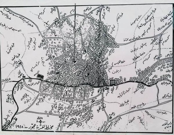 خريطة عجور والتوزيع السكاني لسنة ١٩٤٨