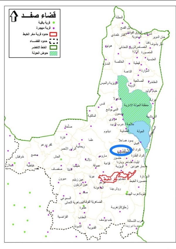 خارطة توضح الحدود الإدارية لقرية تليل