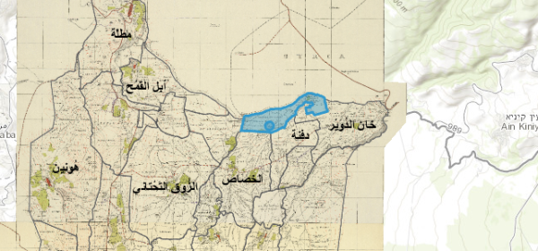 خاطة توضح موقع قرية الشوكة التحتا