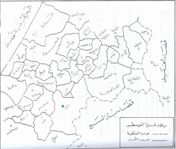 خارطة توضح موقع قرية هوج وما يجاورها من قرى وبلدات