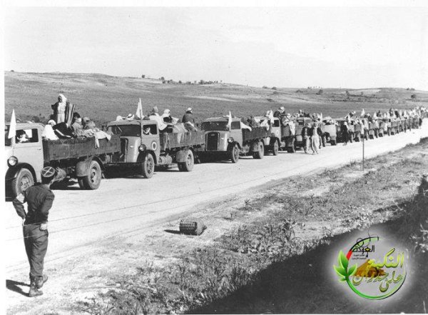 لحظة مغادرة أهالي صبارين عام 1948 لحظة مغادرة أهالي صبارين عام 1948